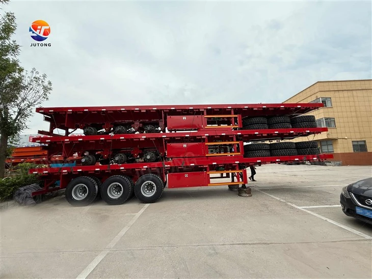 Axle 40FT Heavy Duty Flatbed Container Semi Trailer