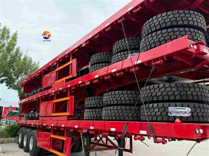 Axle 40FT Heavy Duty Flatbed Container Semi Trailer factory