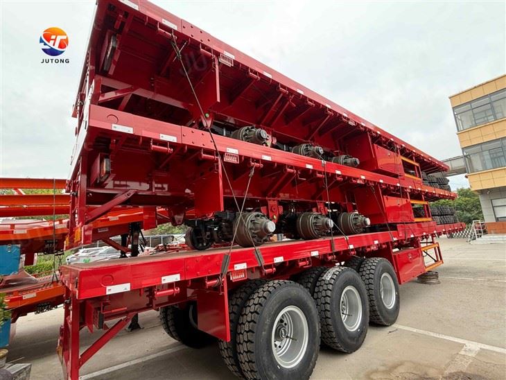 Axle 40FT Heavy Duty Flatbed Container Semi Trailer price