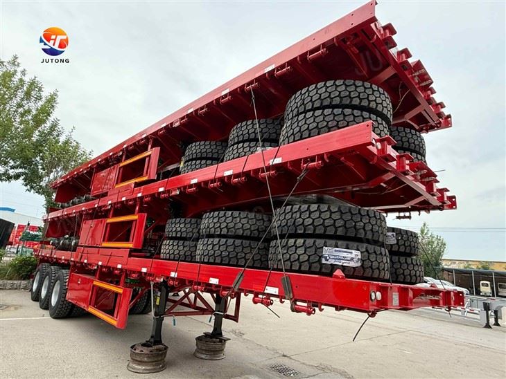 Axle 40FT Heavy Duty Flatbed Container Semi Trailer factory